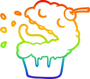 gökkuşağı gradyan çizgisi bir insan tarafından çizilmiş komik bir kek