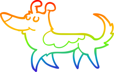 gökkuşağı gradyan çizimi bir insan tarafından çizilmiş bir çizgi köpek