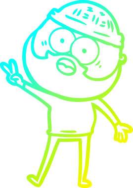 Bir insan tarafından çizilmiş sakallı bir karikatür çizimi.