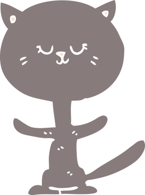 Bir insan tarafından çizilmiş mutlu kedi karalaması.