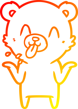 Bir insan tarafından çizilmiş kaba bir çizgi film ayısının sıcak çizgi çizimi