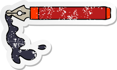 Bir insan tarafından çizilmiş garip bir el yazısı karikatür mürekkebi.