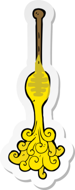 Bir insan tarafından çizilmiş karikatür etiketi.