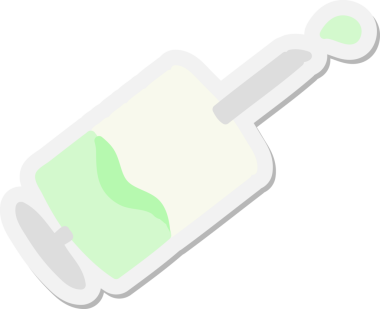 Bir insan tarafından çizilmiş tıbbi iğne etiketi.