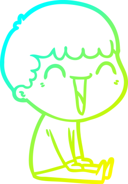 Bir insan tarafından çizilmiş mutlu bir adamın soğuk çizgi çizimi.