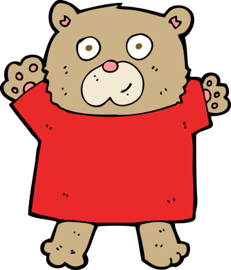 Bir insan tarafından çizilmiş sevimli oyuncak ayı.