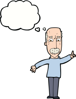 Karikatürist, bir insan tarafından çizilmiş düşünce baloncuğuyla sert bir uyarı yayınlıyor.