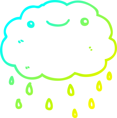 Bir insan tarafından çizilen karikatür bulutunun soğuk gradyan çizimi