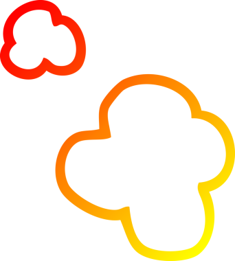 Bir insan tarafından çizilen çizgi film dumanının sıcak gradyan çizgisi