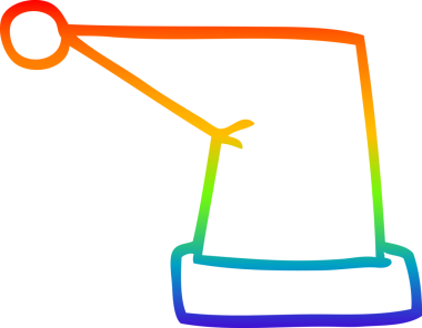 gökkuşağı gradyan çizgi çizimi bir insan tarafından çizilmiş bir elf şapkası