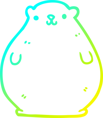 Bir insan tarafından çizilen çizgi film ayısının soğuk gradyan çizgisi.