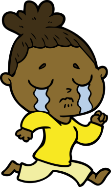 Bir insan tarafından çizilmiş ağlayan kadın çizgi filmi.