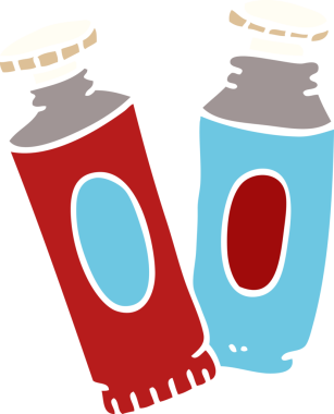 Bir insan tarafından çizilmiş karalama boya tüpleri.