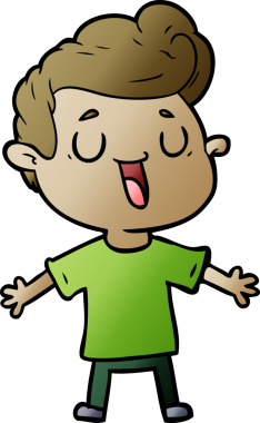 Bir insan tarafından çizilmiş mutlu çizgi film adamı.