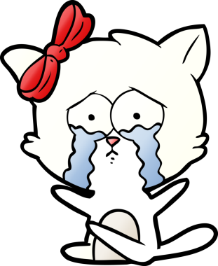 Bir insan tarafından çizilmiş çizgi film kedisi.