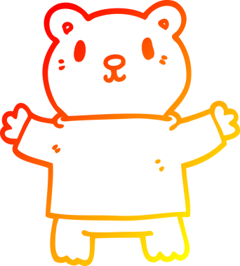 Bir insan tarafından çizilmiş bir oyuncak ayının sıcak çizgi çizimi