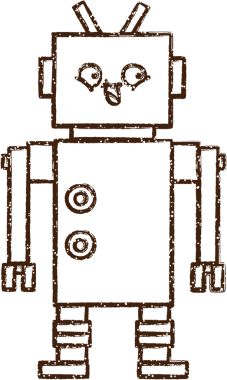 Robot Kömür Bir insan tarafından çizilmiş