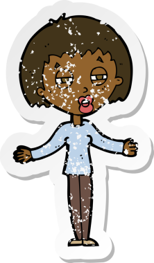 Bir insan tarafından çizilmiş şüpheli bir karikatürün gerilimli yapıştırması.