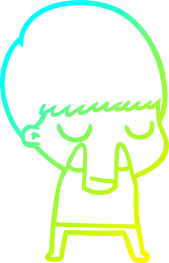 Bir çizgi film karakteri çizen soğuk gradyan bir çocuk bir insan tarafından çizilmiş.