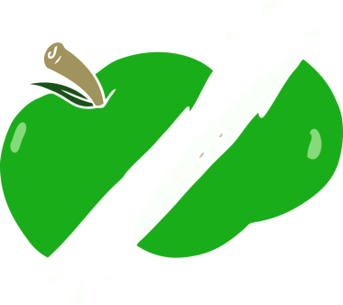 Bir insan tarafından çizilmiş düz renk çizgi film.