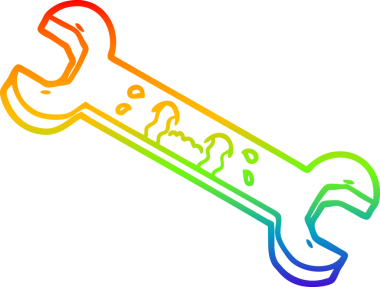 gökkuşağı gradyan çizgi çizimi bir insan tarafından çizilmiş ağlayan anahtar