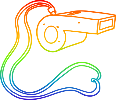 gökkuşağı gradyan çizgisi bir insan tarafından çizilmiş bir karikatür düdüğü