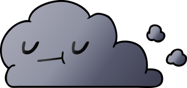 Kawaii 'nin gradyan çizimi bir insan tarafından çizilmiş mutlu bulut