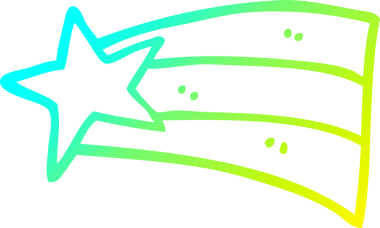 Bir insan tarafından çizilmiş bir çizgi film yıldızının soğuk gradyan çizimi.