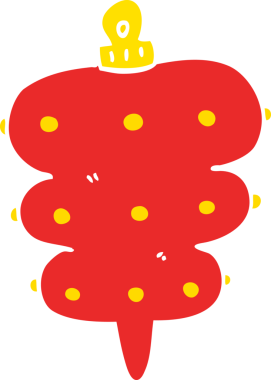 Bir insan tarafından çizilmiş düz renk çizgi film Noel süslemesi