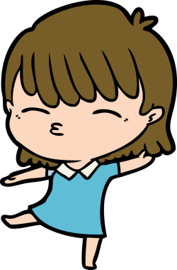 Bir insan tarafından çizilmiş karikatür kadın.