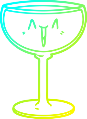 Bir insan tarafından çizilmiş bir bardak şarabın soğuk gradyan çizgisi.