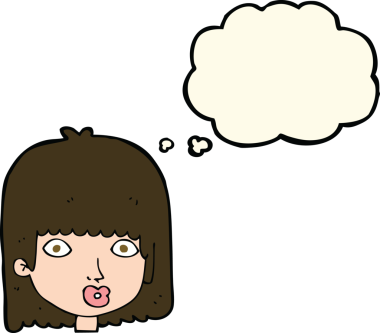 Bir insan tarafından çizilmiş düşünce balonlu bir karikatür.