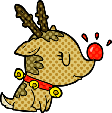 Bir insan tarafından çizilmiş karikatür Noel geyiği.