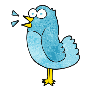 Bir insan tarafından çizilmiş el yapımı çizgi film kuşu.