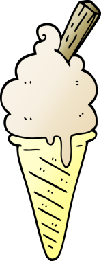 Bir insan tarafından çizilmiş karikatür dondurması.