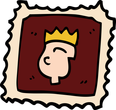 Bir insan tarafından çizilmiş bir karton pul.