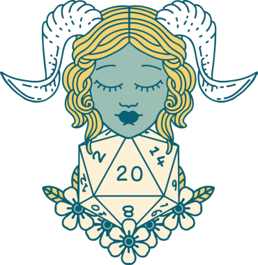 Retro Dövme Biçimi Bir insan tarafından çizilmiş doğal yirmi zar atışıyla düzenleme