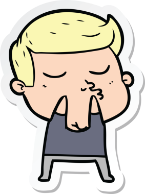 Bir insan tarafından çizilmiş bir çizgi film modelinin çıkartması.