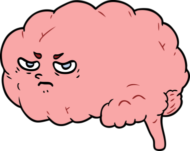 bir insan tarafından çizilmiş kızgın bir beyin.