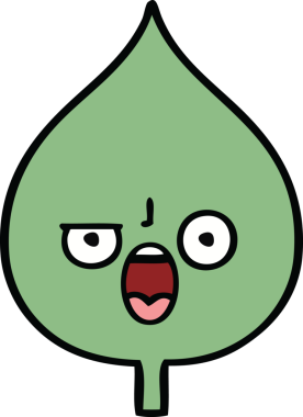 Bir insan tarafından çizilmiş dışavurumsal yaprağın sevimli karikatürü.