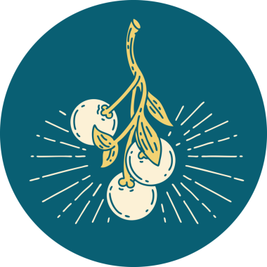 Bir insanın çizdiği ökse otu dövmesi ikonu.