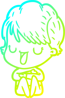 Bir insan tarafından çizilmiş bir karikatür kadın çizimi.