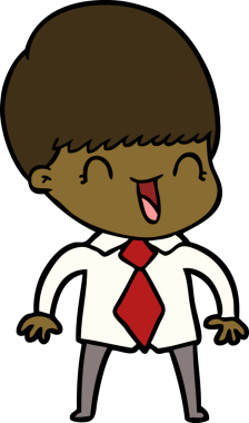 Bir insan tarafından çizilmiş mutlu çizgi film çocuğu.