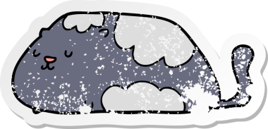 Bir insan tarafından çizilmiş karikatür bir kedinin sıkıntılı çıkartması.