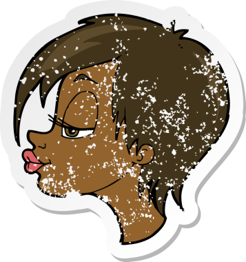 Bir insan tarafından çizilmiş bir karikatürün gerilimli çıkartması.