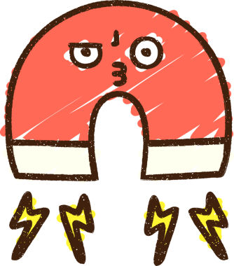 Bir insan tarafından çizilen mıknatıs tebeşiri