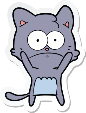 Bir insan tarafından çizilmiş karikatür asabi kedinin çıkartması.