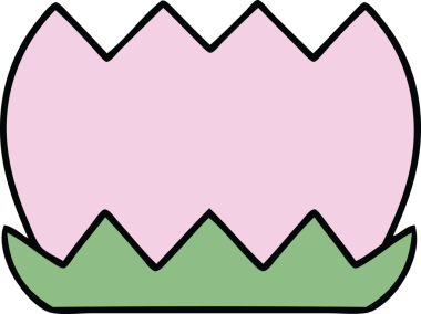 Bir insan tarafından çizilmiş sevimli bir çiçek karikatürü.