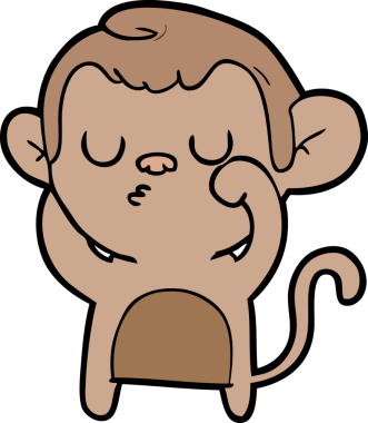 Bir insan tarafından çizilmiş çizgi maymun.