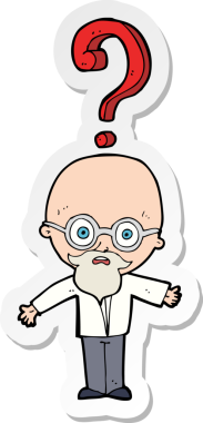 Bir insan tarafından çizilmiş yaşlı bir adamın karikatür çıkartması.